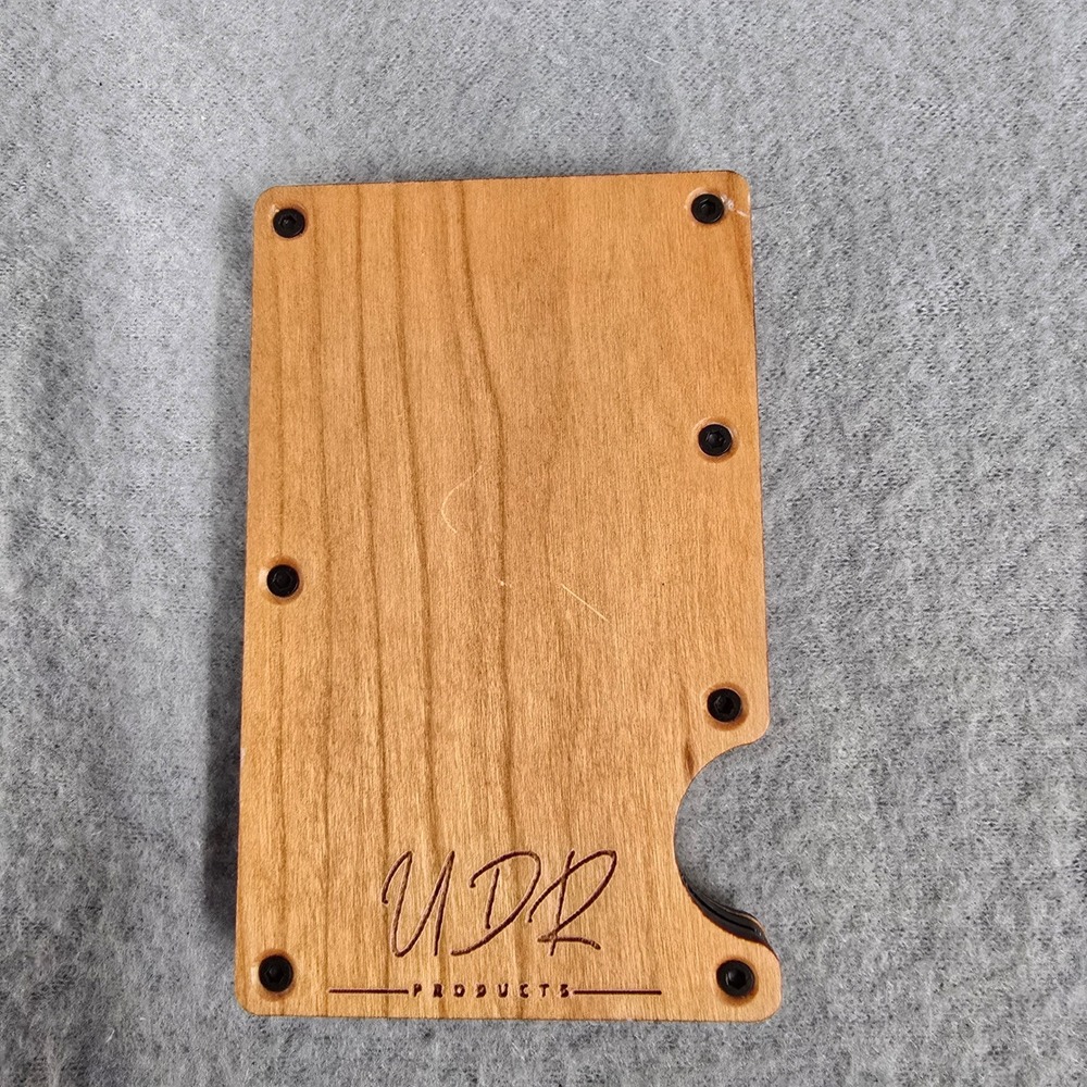 UDR Products Wood Minimalist Wallet Money Clip Slim Card Holder Brown Black New